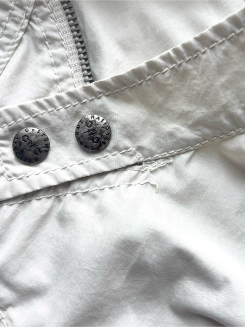 Vintage CNC Costume National White Asymmetric Zip Moto/Windbreaker Jacket - Picture 12 of 12